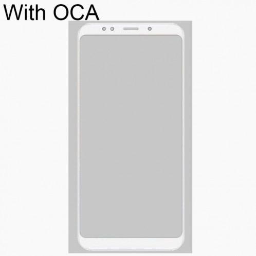 Lentille en verre extérieur à l'écran avant avec adhésif optiquement clair OCA pour Xiaomi Redmi Note 5 (Blanc) SH004B219-07