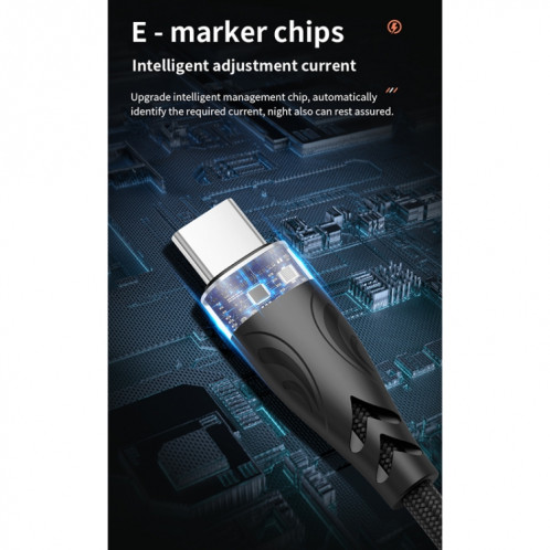 ADC-008 66W USB au câble de données de charge rapide USB-C / C / C, longueur de câble: 2m (gris noir) SH102A555-08