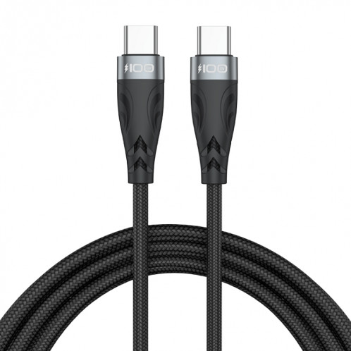 ADC-008 100W USB-C / Type-C sur le câble de données de charge rapide USB-C / C / C, la longueur du câble: 2M (gris noir) SH302A925-08