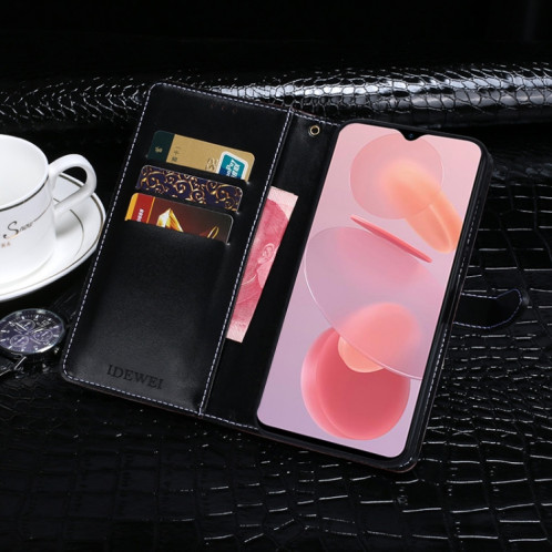 Pour Ulefone Note 12P Idewei Crocodile Texture Horizontal Tableau Téléphone Horizontal Coque Téléphone (Noir) SI810G1319-07