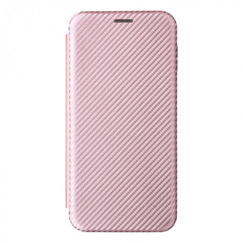 Pour Ulefone note 13P Texture de la fibre de carbone Magnetic Horizontal Flip PU Coque Téléphone (Rose) SH803A1586-07