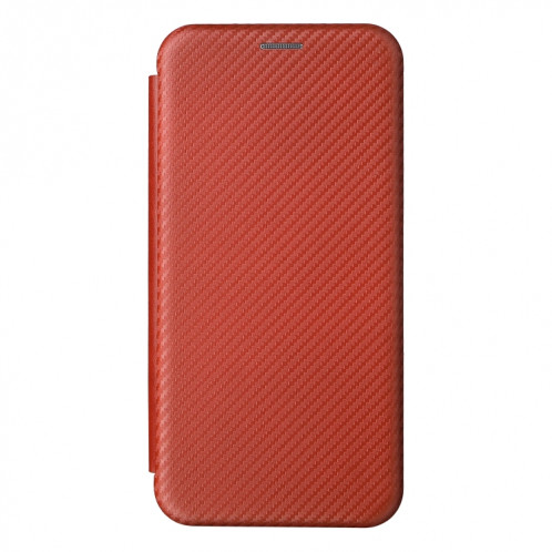 Pour Ulefone note 13P Texture de la texture de la fibre de carbone Horizontal Horizontal Flip PU (Brown) SH803E472-07