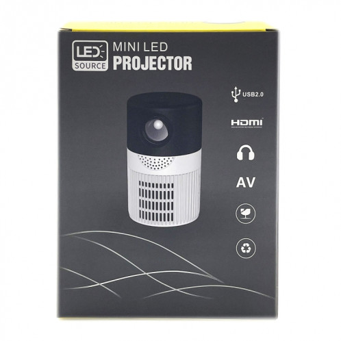 T400 Écran de 100 pouces 3000 Lumens LED Mini Projecteur, Type de fiche: Fiche Au Fix (Blanc Blanc) SH804B851-09