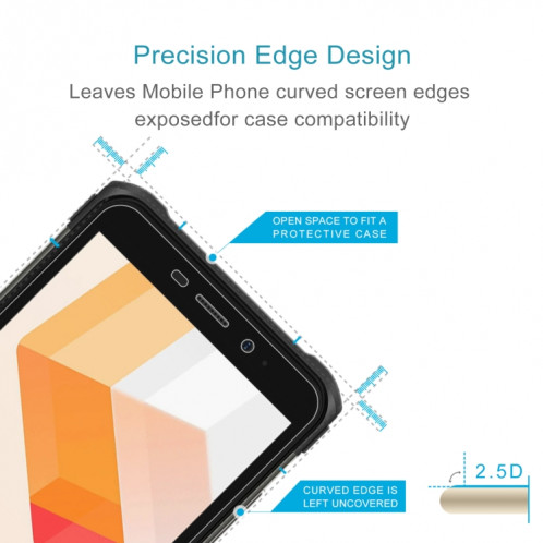 50 pcs 0.26mm 9h 2.5d film de verre trempé pour Ulefone Armor x10 pro SH20021146-06