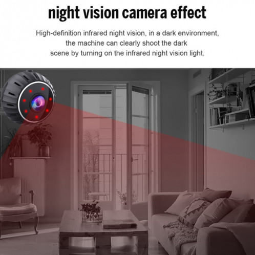X10 HD infrarouge Vision nocturne mini caméra wifi avec base (noir) SH801A1842-08