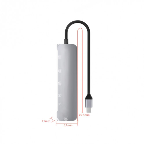 NK-3043H 6 en 1 USB-C / Type-C à la fente de la carte TF / SD + USB 3.0 + 3 USB 2.0 Adaptateur femelle SH67411354-07