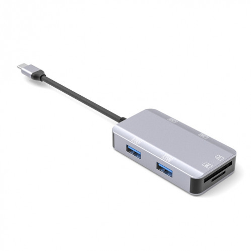 NK-3049 6 en 1 USB-C / Type-C à la fente de la carte TF / SD + 4 Adaptateur femelle USB (gris espace) SH001A516-07