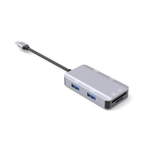 NK-3049H 6 en 1 USB-C / Type-C à la fente de la carte TF / SD + USB 3.0 + 3 USB 2.0 Adaptateur femelle (gris espace) SH501A1451-07