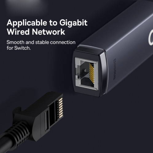 Adaptateur Ethernet de la série 1000Mbps de BaseUs Lite USB-C / Type-C sur le port LAN RJ45 (gris) SB102A1298-08