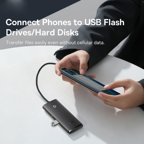Adaptateur de moyeu USB-A de USB-A à USB-A à USB-A, Longueur du câble: 25cm (noir) SB301A835-08