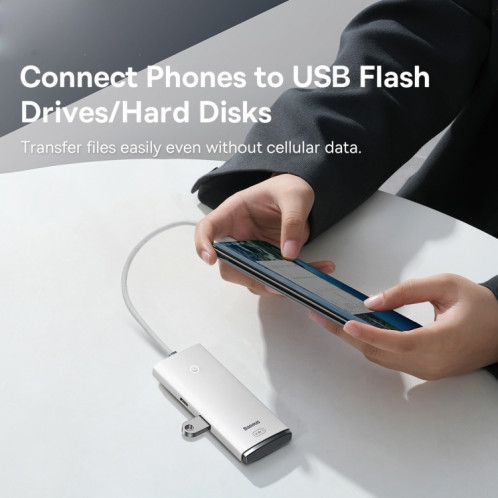 Adaptateur de moyeu USB-A de USB-A à USB-A à USB-A, Longueur du câble: 25cm (blanc) SB301B179-08