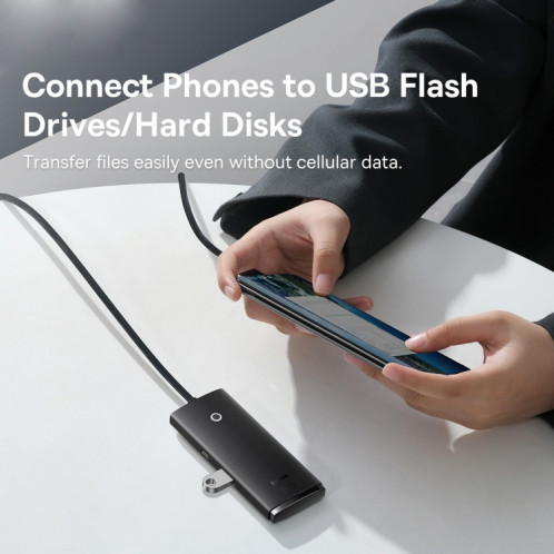Adaptateur de moyeu USB-A de USB-A sur USB-A à USB-A, Longueur du câble: 1m (noir) SB302A1551-08