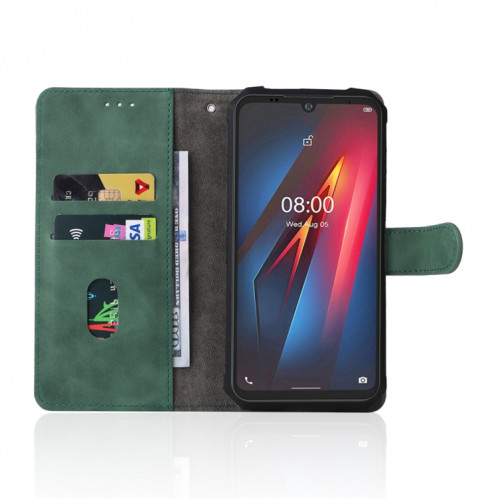Pour Ulefone Armor 8 peau Senteuse Boucle magnétique Cas de texture de texture de veau (vert) SH404D1454-07