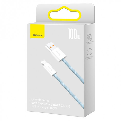 BASEUS 100W USB à type-C / USB-C Série dynamique Câble de données de chargement rapide, longueur: 1m (bleu) SB101B1255-08