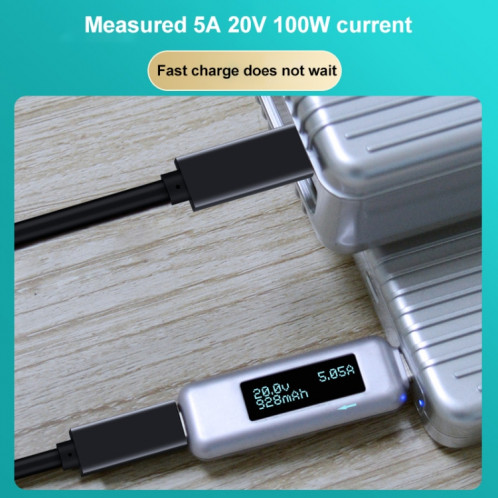 PD 100W USB-C / Type-C à USB-C / Type-C Thunderbolt 4 Câble de données complet de la fonction, Longueur du câble: 2M (maille noir et gris) SH504A1253-07