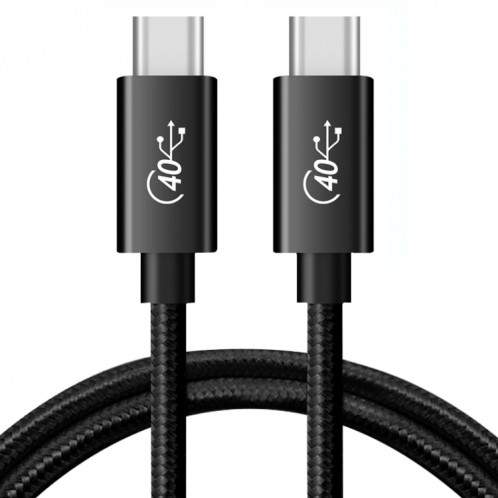PD 100W USB-C / TYPE-C sur USB-C / TYPE-C Thunderbolt 4 Câble de données complet de la fonction, Longueur du câble: 1M (maille noire) SH502A676-07