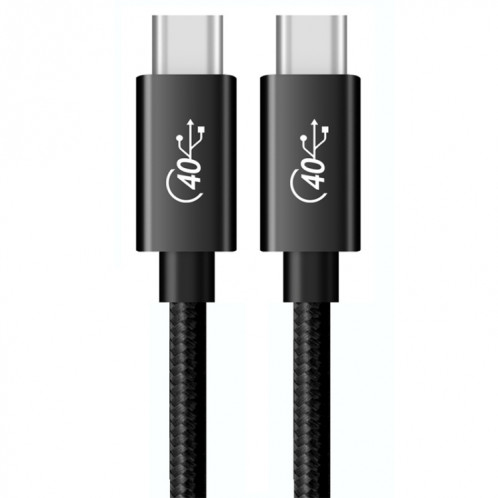 PD 100W USB-C / TYPE-C sur USB-C / TYPE-C Thunderbolt 4 Câble de données complet de la fonction, Longueur du câble: 1M (maille noire) SH502A676-07
