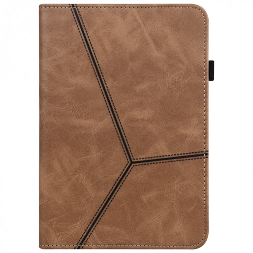 Pour Huawei MediaPad M5 Lite 10.1 Étui en cuir rayé en relief de couleur solide (brun) SH803A1010-07