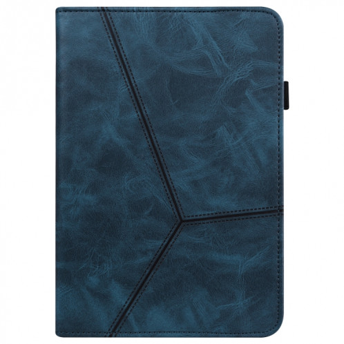 Pour Huawei MediaPad M5 Lite 10.1 Étui en cuir rayé en relief de couleur solide (bleu) SH803B1582-07
