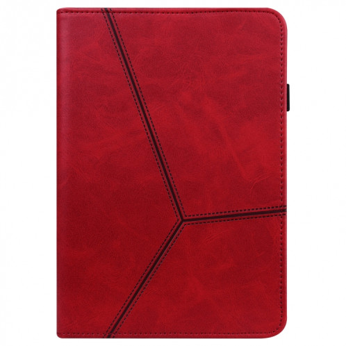 Pour Huawei MediaPad M5 Lite 10.1 Étui en cuir rayé en relief de couleur solide (rouge) SH803C1288-07
