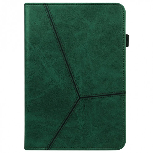 Pour Huawei MediaPad M5 Lite 10.1 Étui en cuir rayé en relief de couleur solide (vert) SH803D504-07