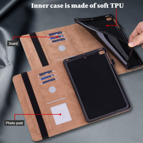 Pour Huawei MediaPad M5 Lite 10.1 Étui en cuir rayé en relief de couleur solide (vert) SH803D504-07