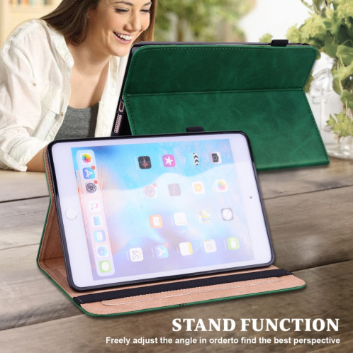 Pour Huawei MediaPad M5 Lite 10.1 Étui en cuir rayé en relief de couleur solide (vert) SH803D504-07