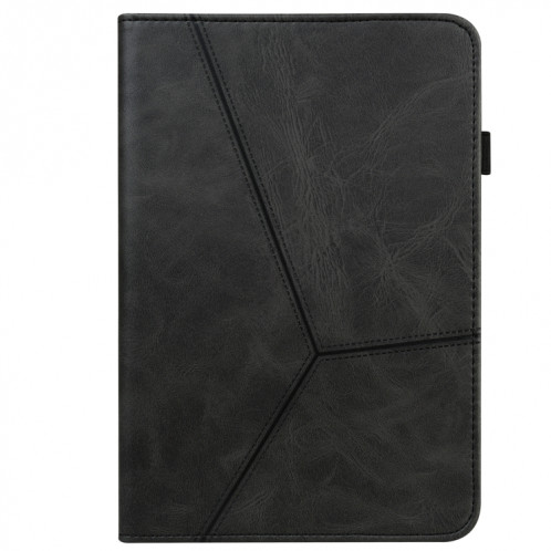 Pour Huawei MediaPad M5 Lite 10.1 Étui en cuir rayé en relief de couleur solide (noir) SH803E301-07