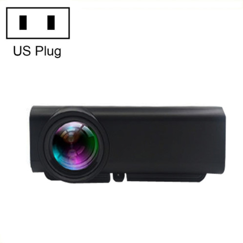 YG530 LED petit projecteur d'écran sans fil 1080P, bouchon d'alimentation: US FICK (Noir) SH301A436-07