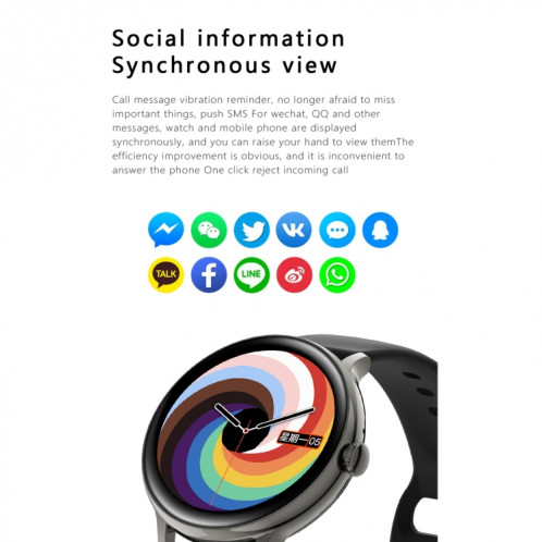 Q71 Pro 1,28 pouce TFT SILICONE STRAP SMART LATTER, SOUTIEN BLUETOOTH CALL / MENSTRUAL CYCLE REminder (noir) SH501A1209-08