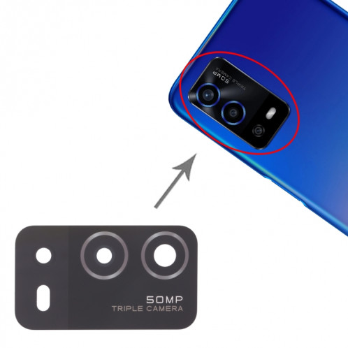 Pour OPPO A55 4G 10pcs objectif de caméra arrière SH74021666-04