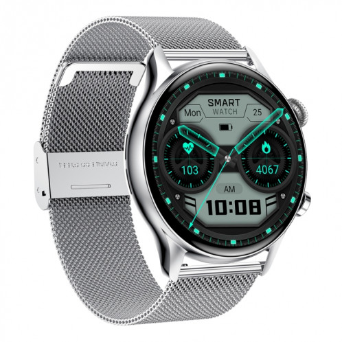 HK8PRO 1,36 pouce AMOLED SCREAT SCIE STRAP Smart Watch, support Fonction NFC / Surveillance de l'oxygène sanguin (argent) SH201B1664-08