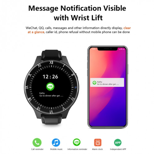 Rogbid Panda Pro 1,69 pouces IPS Screen Dual Cameras Smart Watch, Soutien de la surveillance de la fréquence cardiaque / carte SIM (noir) SR701A151-07