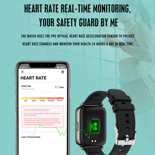 Rogbid Rowatch 2 1,69 pouce TFT Smart Watch, soutenir la surveillance de la pression artérielle / surveillance du sommeil (gris) SR801B1151-07