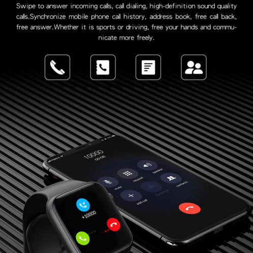HW22 Pro 1,75 pouces Smart Watch à écran HD, prise en charge de la surveillance de la température bluetooth / température corporelle (noir) SH501E1151-07