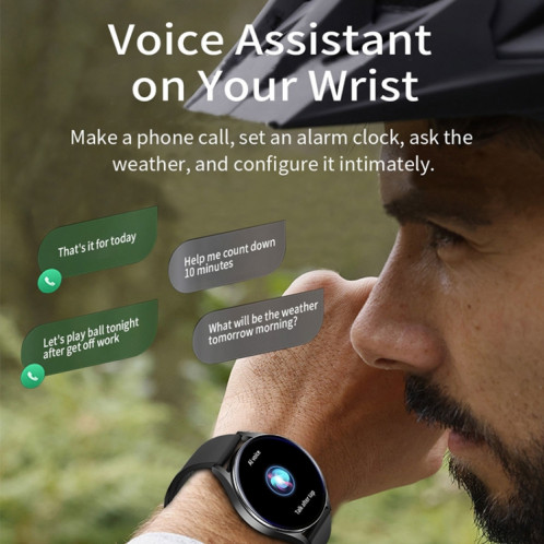 North Edge N34S 1,32 pouce écran Smart Watch Support de surveillance en santé / Assistant vocal (noir) SN601A1369-07