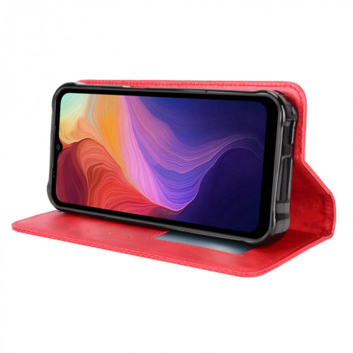 Pour Ulefone Power Armor 14/14 Pro Magnitic Buckle Retro Texture Texture Le cuir Téléphone (rouge) SH207B1433-07