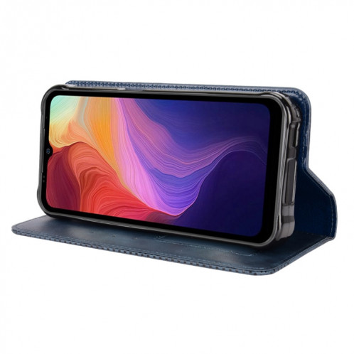 Pour Ulefone Power Armor 14/14 Pro Magnétique Buckle Retro Texture Cuir Téléphone (bleu) SH207C923-07