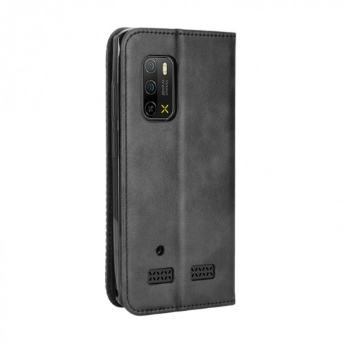 Pour Ulefone Armor X10 / X10 Pro Magretic Buckle Retro Texture Texture Le cuir Téléphone (noir) SH208A908-07
