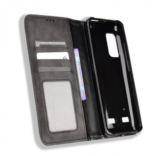 Pour Ulefone Armor X10 / X10 Pro Magretic Buckle Retro Texture Texture Le cuir Téléphone (noir) SH208A908-07