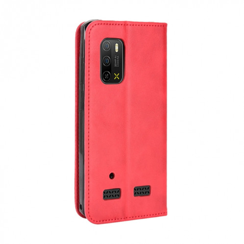 Pour Ulefone Armor X10 / X10 Pro Magnetic Buckle Retro Texture Texture Téléphone Case (rouge) SH208B1478-07