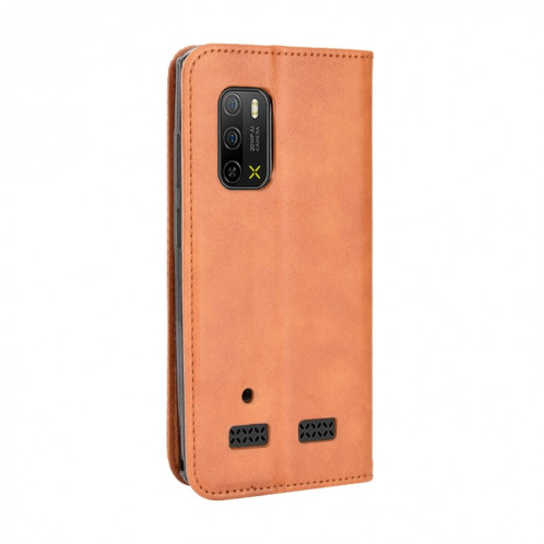 Pour Ulefone Armor X10 / X10 Pro Magnetic Buckle Retro Texture Texture Téléphone Case (marron) SH208D447-07