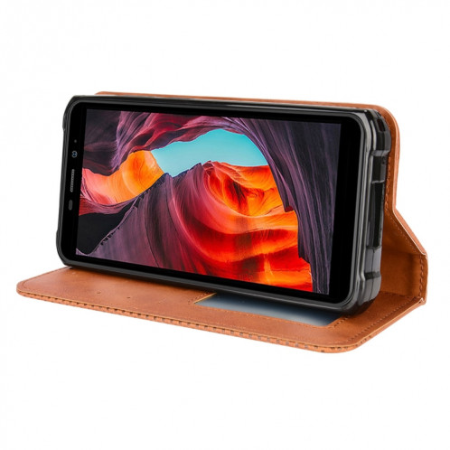 Pour Ulefone Armor X10 / X10 Pro Magnetic Buckle Retro Texture Texture Téléphone Case (marron) SH208D447-07