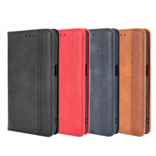 Pour Ulefone Armor X10 / X10 Pro Magretic Buckle Retro Texture Texture Le cuir Téléphone (noir) SH208A908-07
