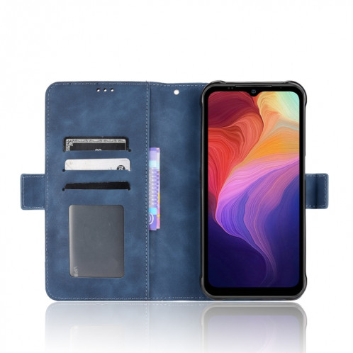 Pour Ulefone Power Armor 14/14 Pro Skin Feel Texture Texture Texture Slots Cuir Phone Case (bleu) SH007D835-07