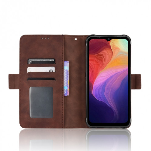 Pour Ulefone Power Armor 14/14 Pro Skin Feel Texture Texture Texture Slots Cuir Phone Case (marron) SH007E265-07