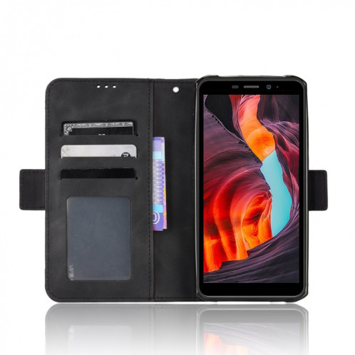 Pour Ulefone Armor X10 / X10 Pro Skin Feel Texture Texture Card Slots Téléphone en cuir (noir) SH008B483-07