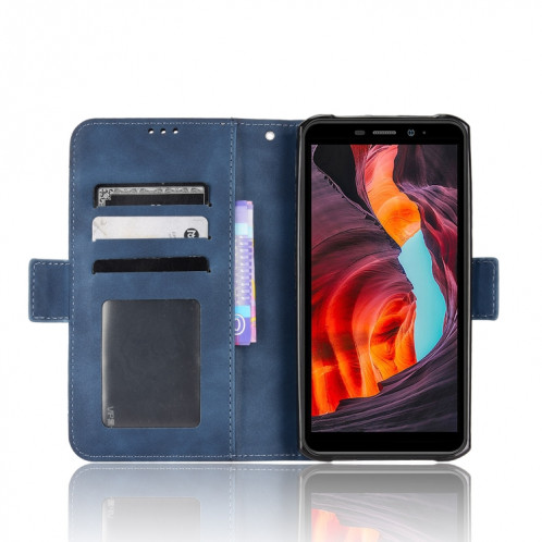 Pour Ulefone Armor X10 / X10 Pro Skin Feel Texture Texture Card Slots Téléphone en cuir (bleu) SH008D385-07