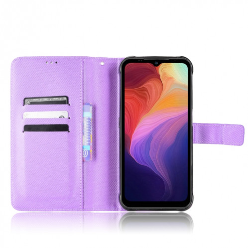 Pour Ulefone Power Armor 14/14 Pro Diamond Texture Texture Le cuir Téléphone (violet) SH508E1235-07