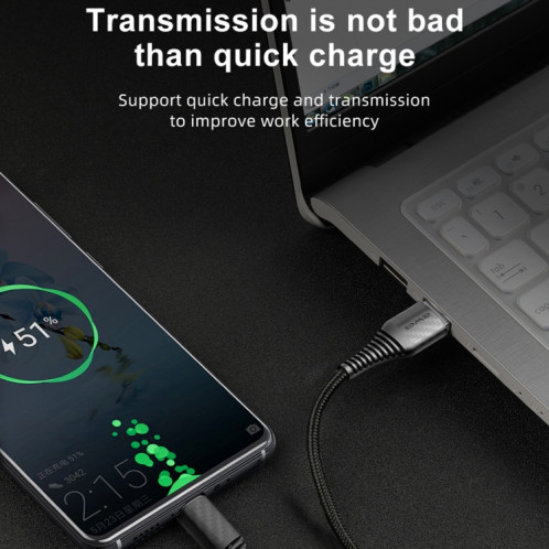 awei CL-69 5A Type-C / USB-C Câble de charge rapide intelligent, longueur: 1m (noir) SA401A554-07